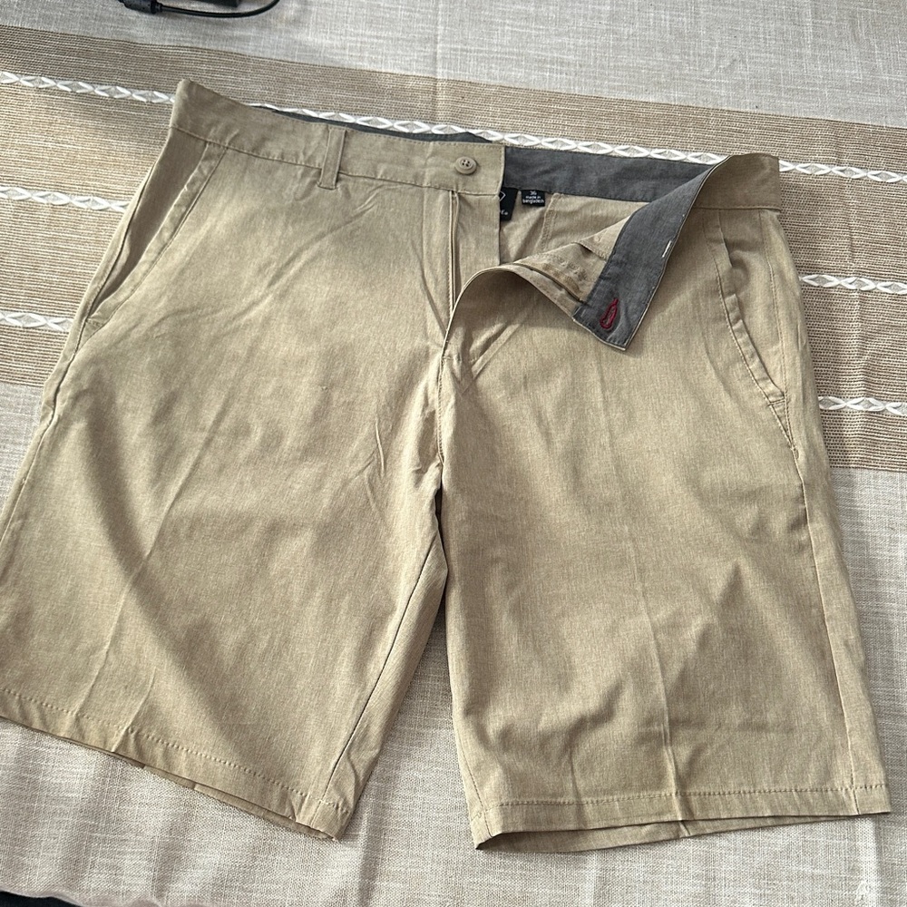 Burnside Men's Tan Flat Front Shorts